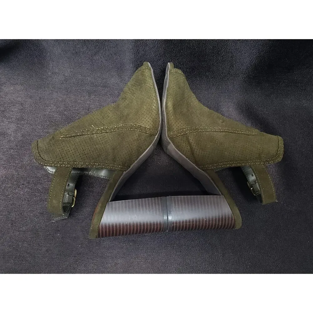 MIA Dark Army Green Block 4'' Heel Adjustable Sandal Strap High Heel Shoes